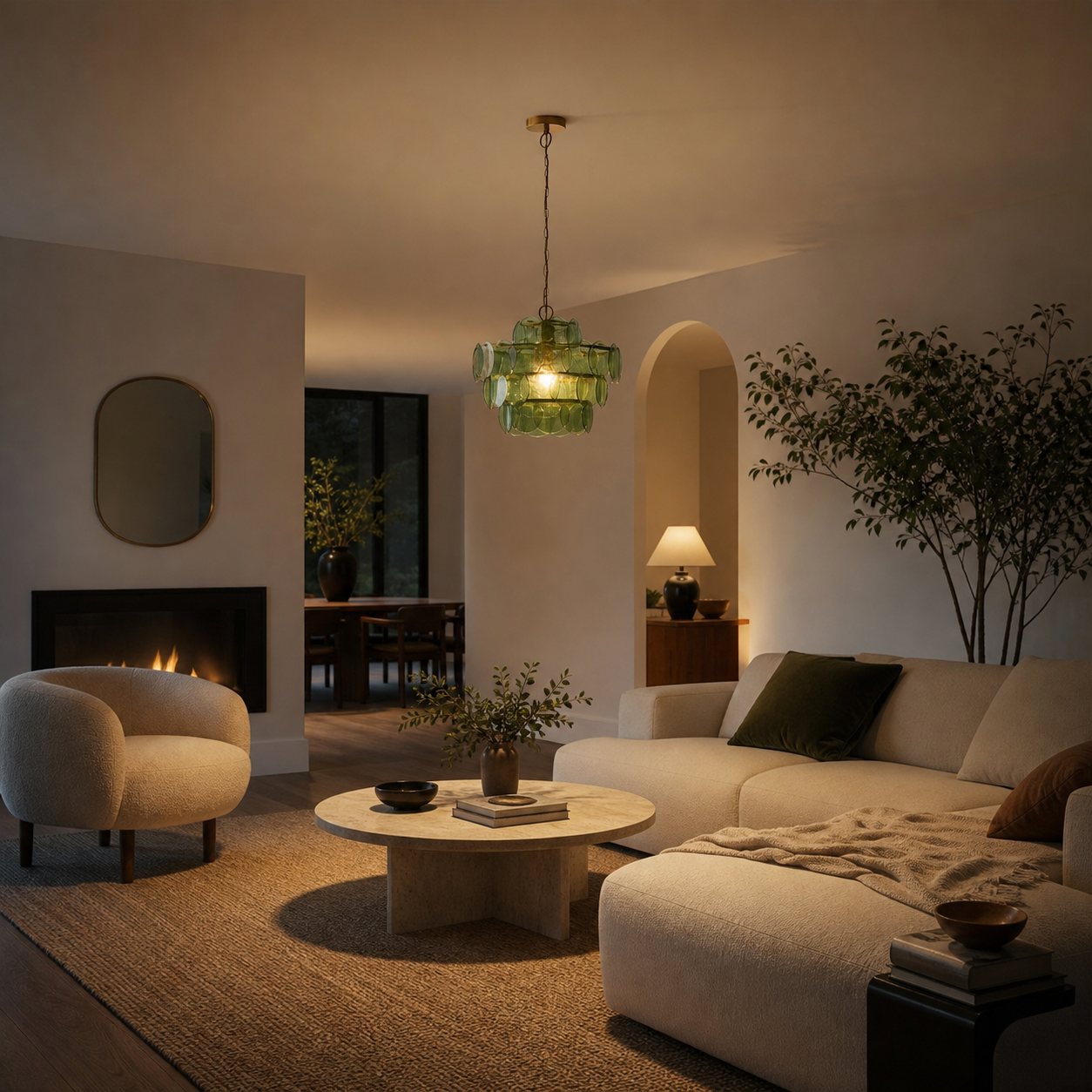 Morien Colorful Disc Pendant Light - Artistic Glass and Metal Pendant Lighting for Dining or Bedroom