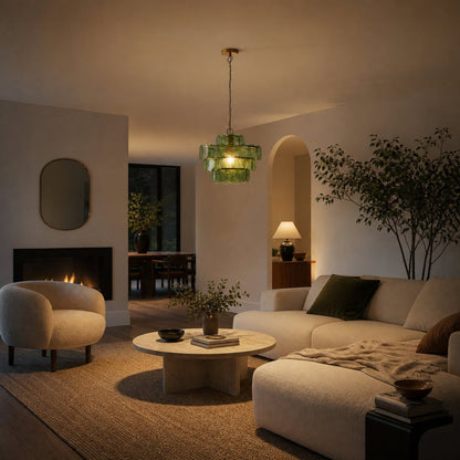 Morien Colorful Disc Pendant Light - Artistic Glass and Metal Pendant Lighting for Dining or Bedroom
