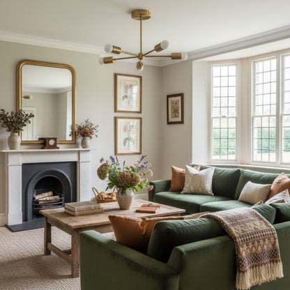 Mobilux Line Mid Century Gold Sputnik Chandelier - Geometric Brass Fixture