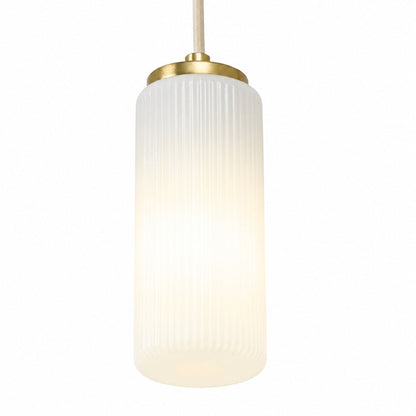Rivora Pendelleuchte aus geriffeltem Glas – Moderner gerippter Schirm