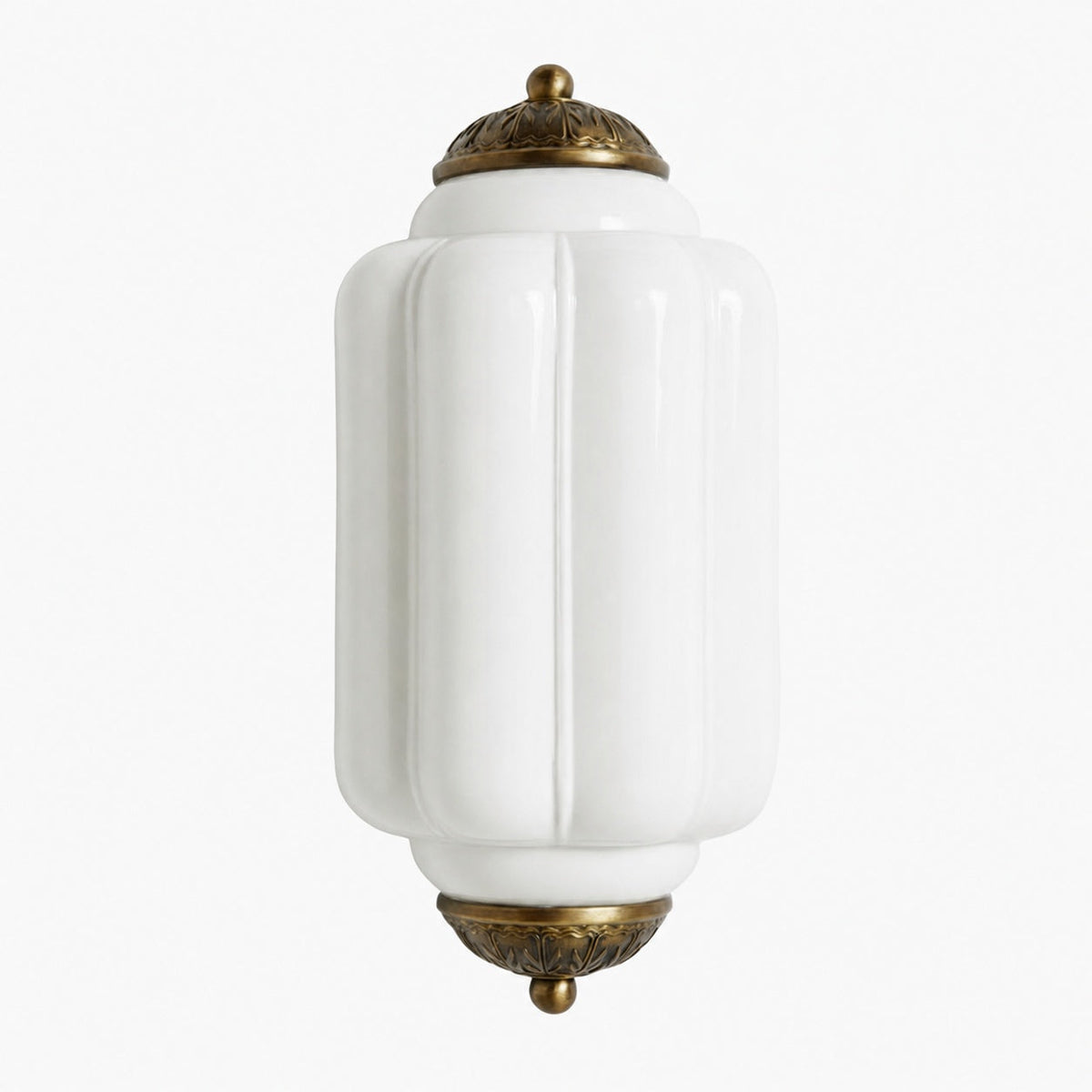 Eloise Messing-Wandleuchte – Elegante Vintage-Beleuchtung aus Milchglas