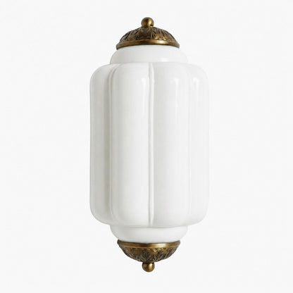 Eloise Messing-Wandleuchte – Elegante Vintage-Beleuchtung aus Milchglas