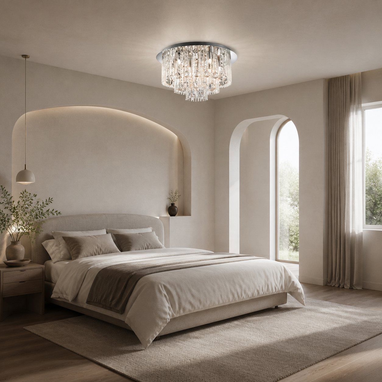 Virelis 8-flammige Deckenleuchte mit gedrehten Röhren – Modernes Kristall-Design für Esszimmer oder Wohnzimmer