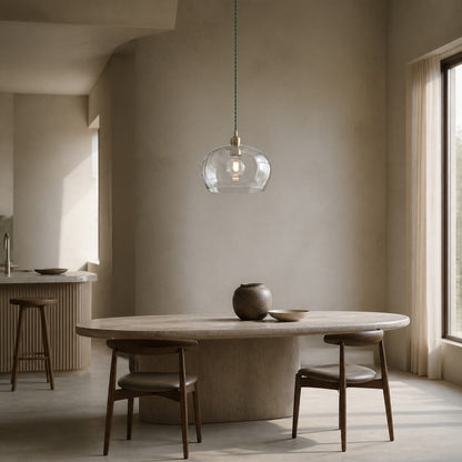 Clarione Height-Adjustable Glass Pendant Light - Classic Art Deco Light