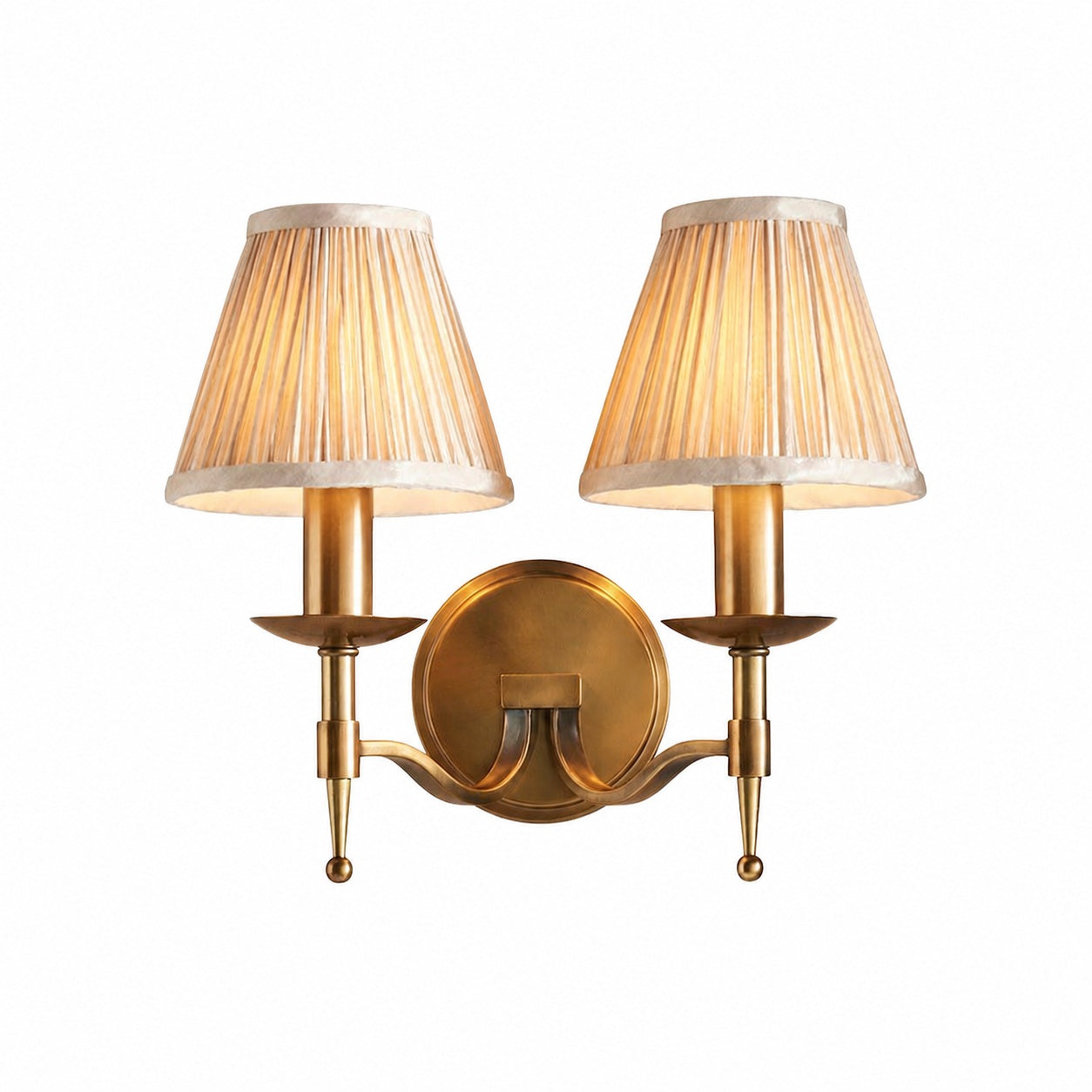 Tela Traditional Brass Wall Light - Classic Curved-Arm Sconce for Living Room & Hallway