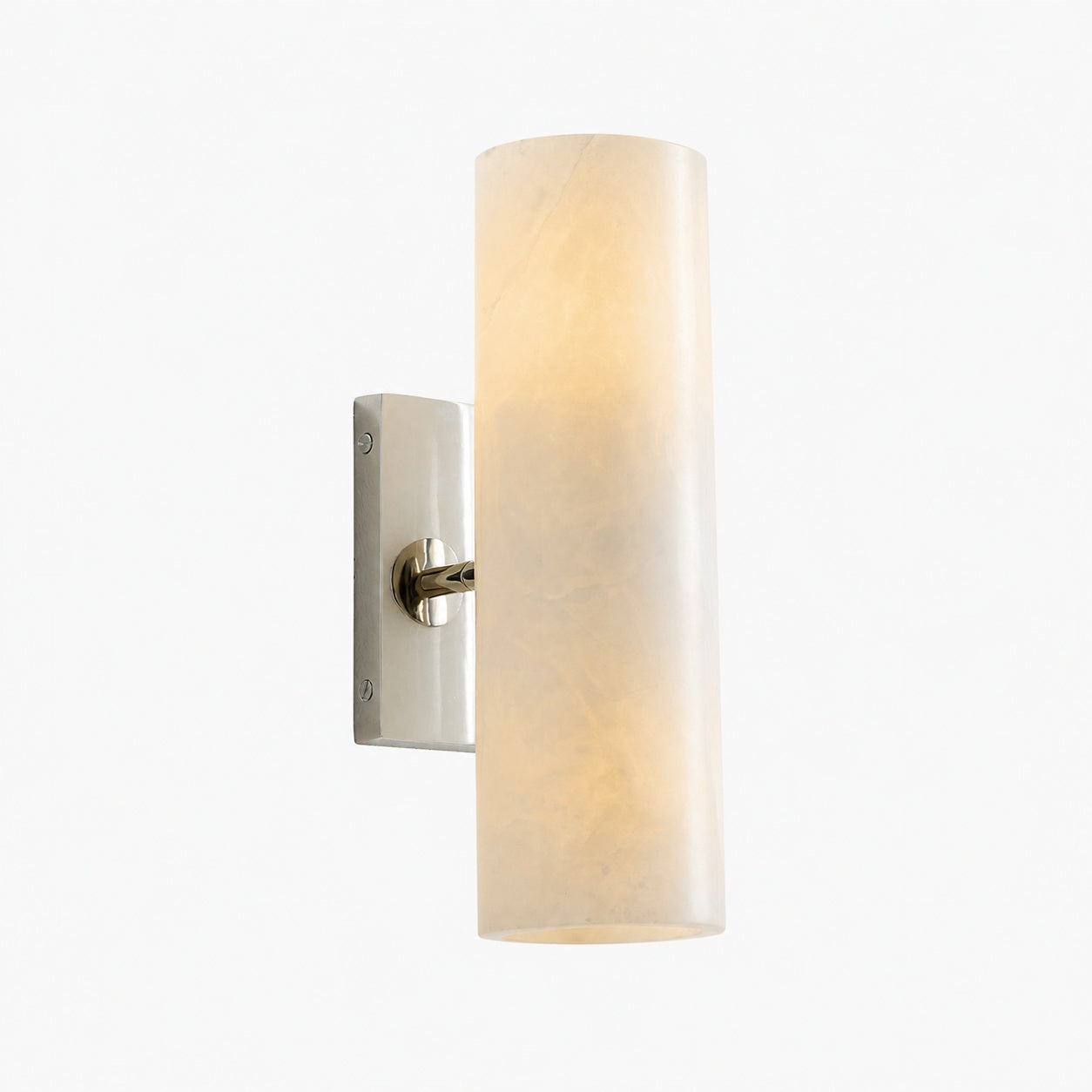 Wolvina Natural Marble Tube Sconce with Sleek Metal Details