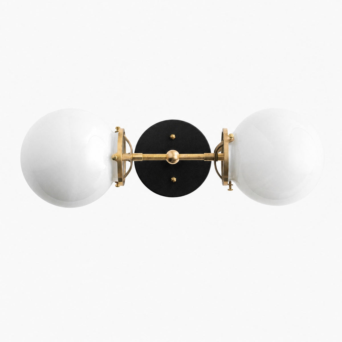 Lumio Globe Art Deco Vanity Light -  Opal Globe Bathroom Sconce
