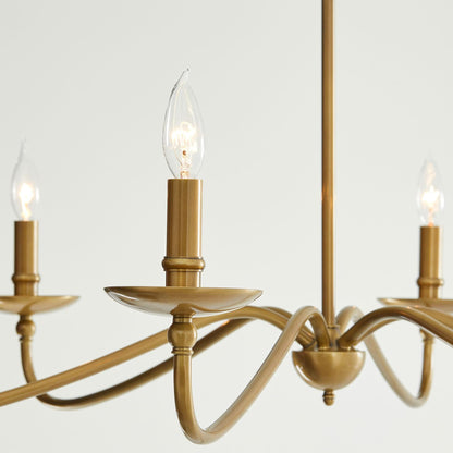 Rustic Iron Candle Chandelier for Dining Rooms and Living Spaces