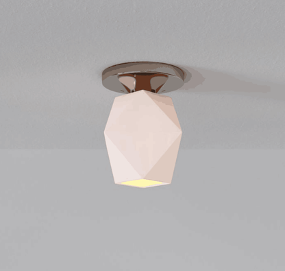 Talvior Sculptural Flush Mount Ceiling Light – Faceted Glass for Modern Interiors