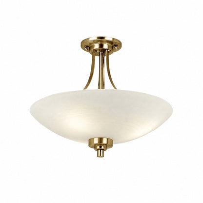 Lunetal Timeless Three-Arm Structure Semi Flush Chandelier – Vintage Pendant Light for Bedroom or Entry