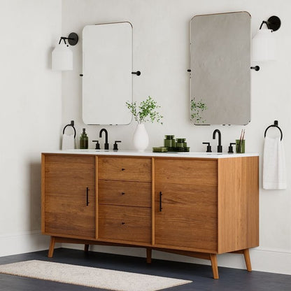 Hanton Modern Minimalist Brass and Glass Sconce – Damp Rated for Bathrooms