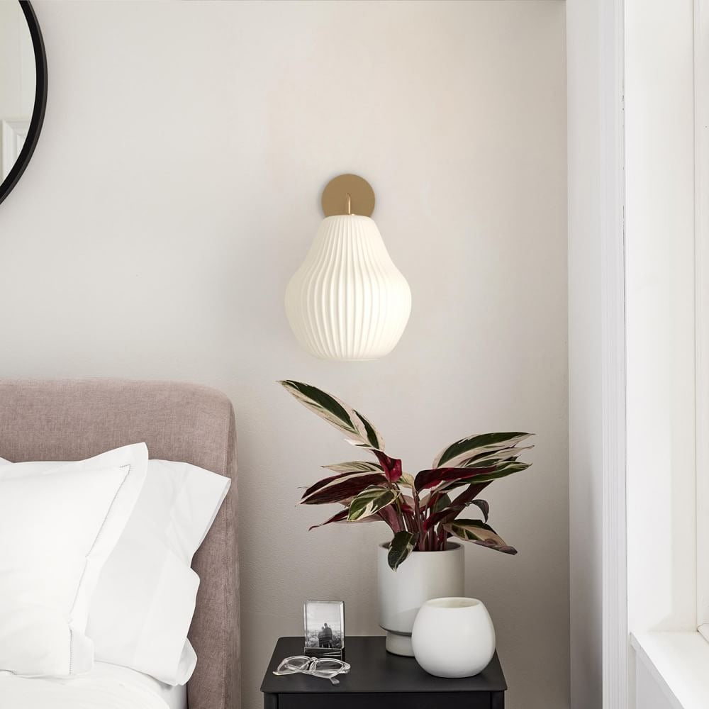 Rivrona Ribbed Glass Wall Sconce - Elegant Modern Lighting for Hallway & Bedroom