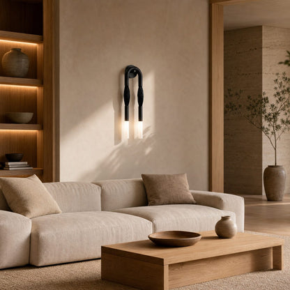 Strandia Minimalist Curved Arm Wall Lamp - Japandi style Accent Light for Hallway