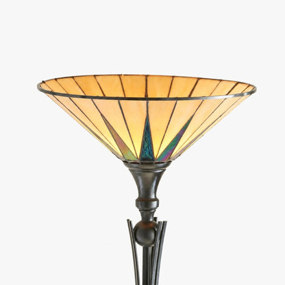 TF Dark Star Stained Glass Star Pattern Floor Lamp – Tiffany Style Uplighter for Living Rooms