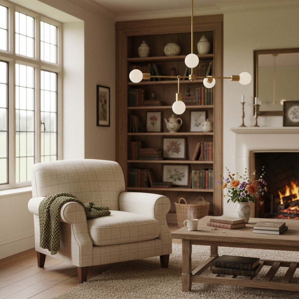 Mobilux Line 5 Light Chandelier - Modern Ceiling Hanging Lamp for Dining Room