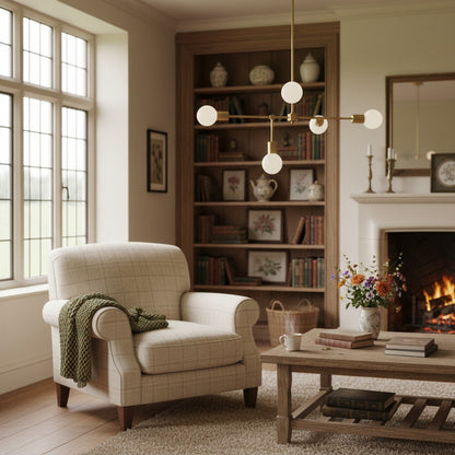 Mobilux Line 5 Light Chandelier - Modern Ceiling Hanging Lamp for Dining Room