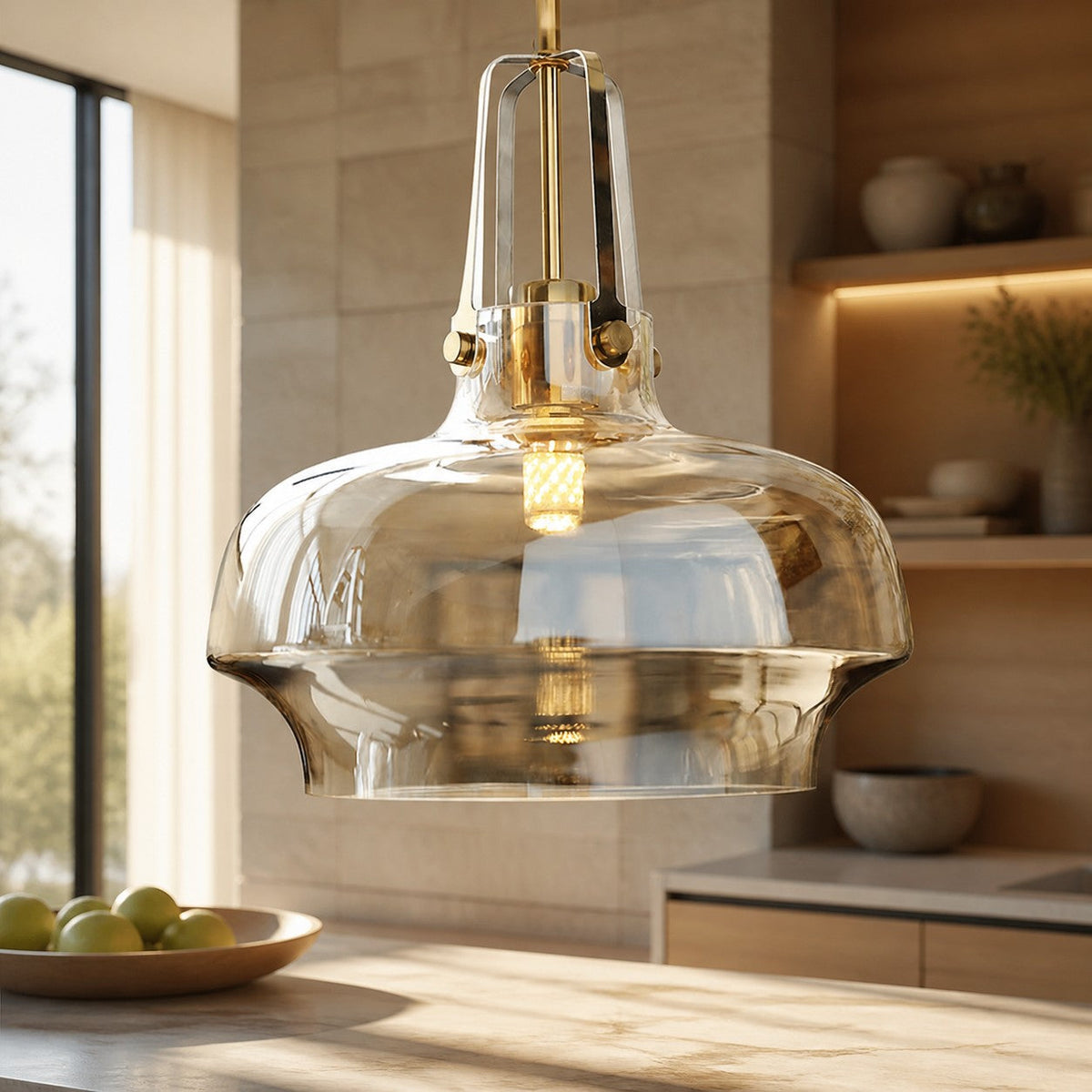 Modern Unique Shaped Fish Tank Glass Pendant Light