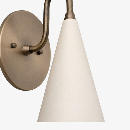 Curva Metal Cone Shade Sconce – Vintage Brass Wall Light for Entryway or Stairwell