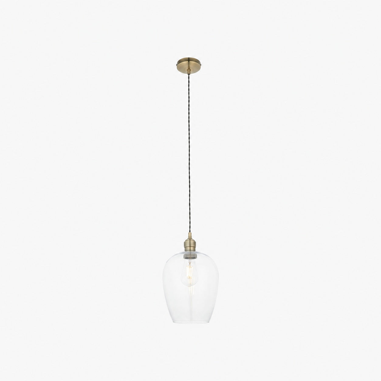 Clarione Height-Adjustable Glass Pendant Light - Classic Art Deco Light