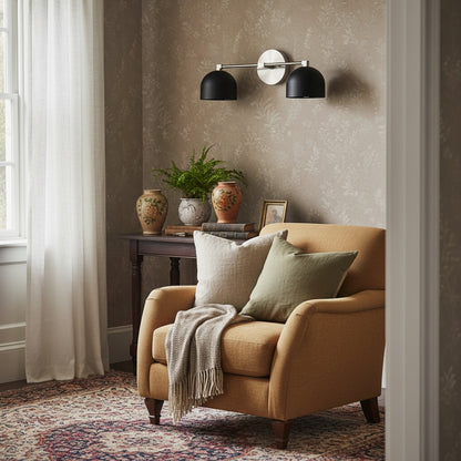 Metio Dome Mid-Century Deep Ball Vanity Lamp - Brass Wall Sconce