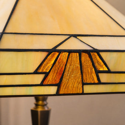TF Nevada Geometrische Tischleuchte aus Buntglas – Tischlampe für Wohn- und Schlafzimmer