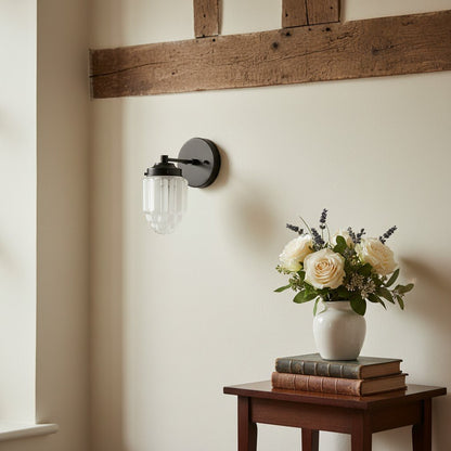 Tierlux Glass Vanity Light - Art Deco Bathroom Fixture with Skyscraper Shades