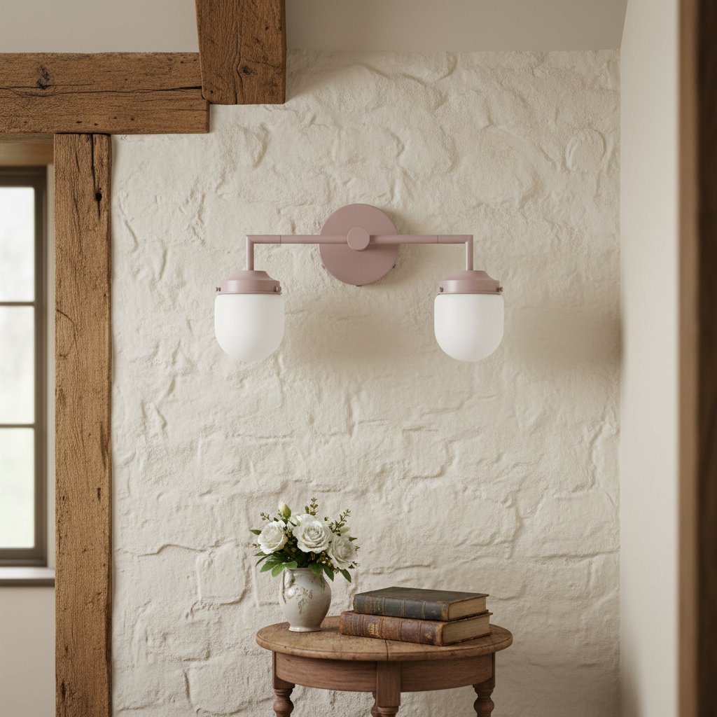 Opalume Glass Double Vanity Light - Vintage Style Bathroom Double Wall Lighting