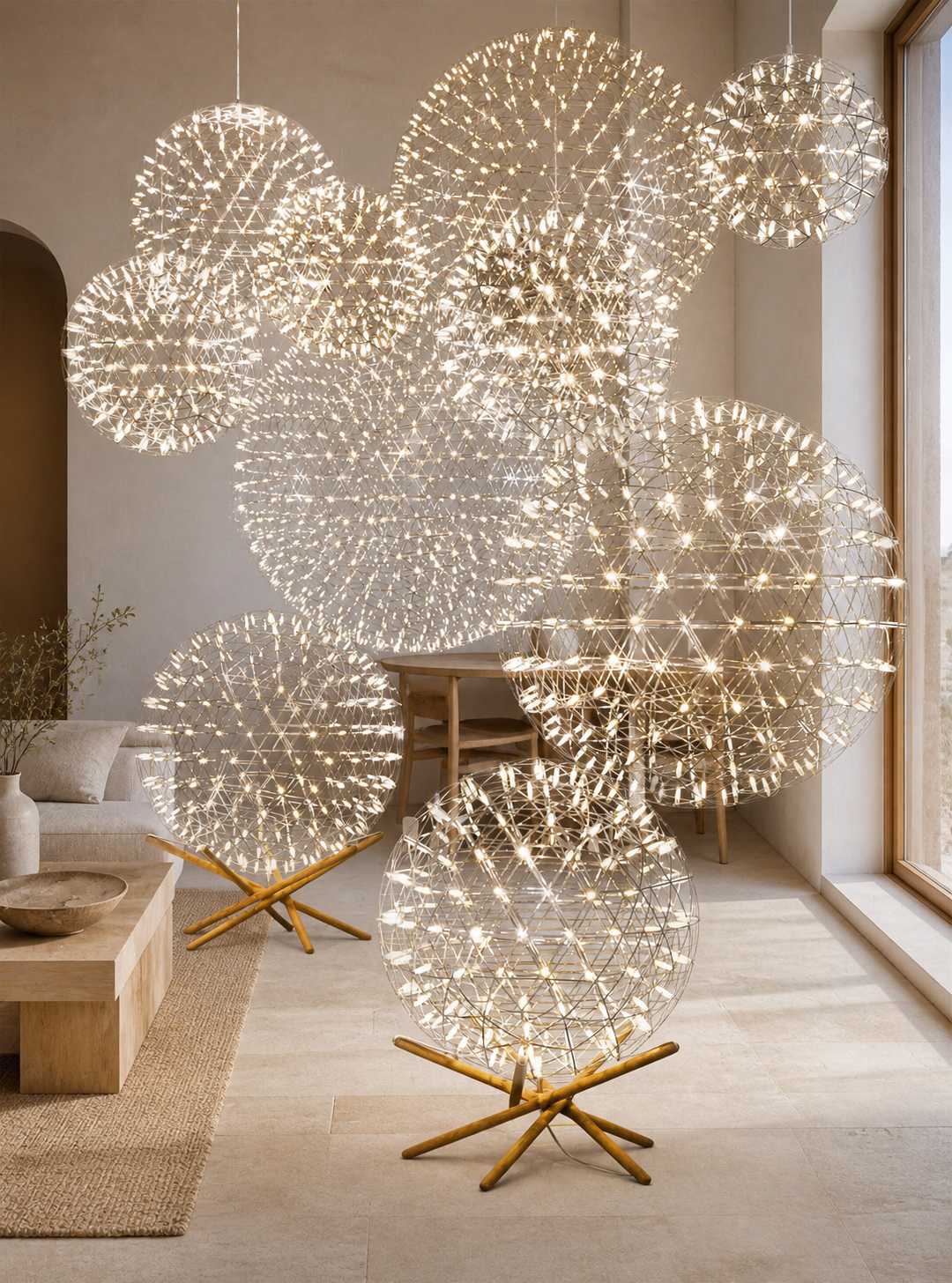 Silver Spark Ball Pendant Light