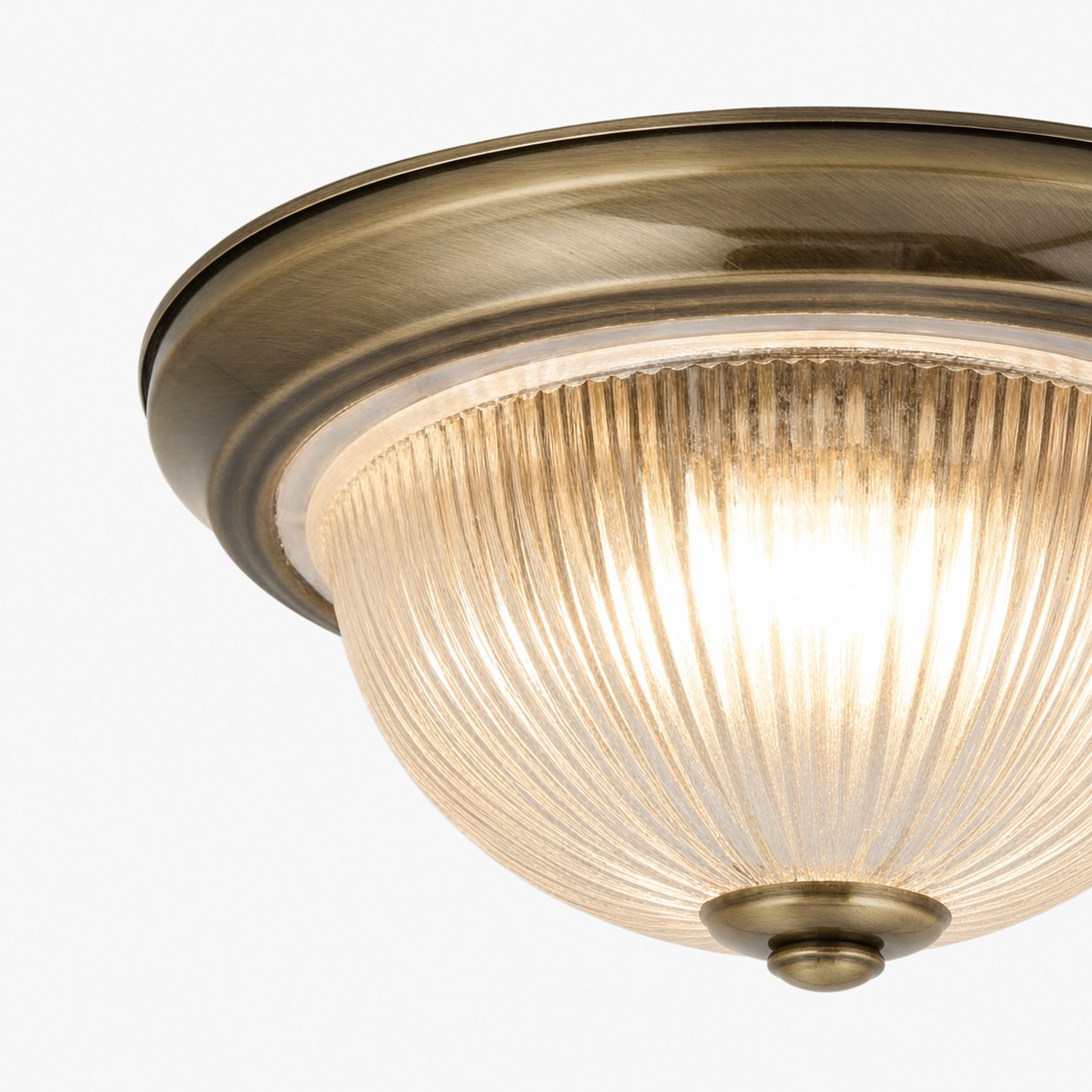 TF Vintora Moderne Deckenleuchte – Geripptes Glas und Metallrahmen für Küchen oder Flure