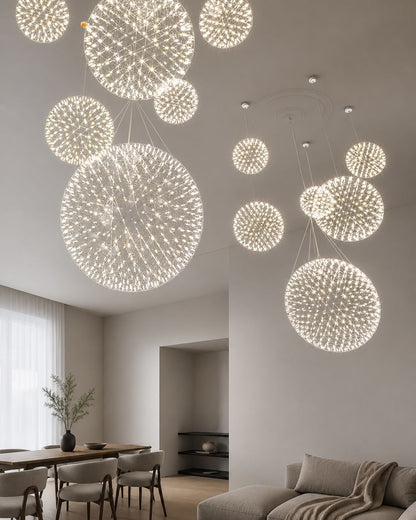 Silver Spark Ball Pendant Light