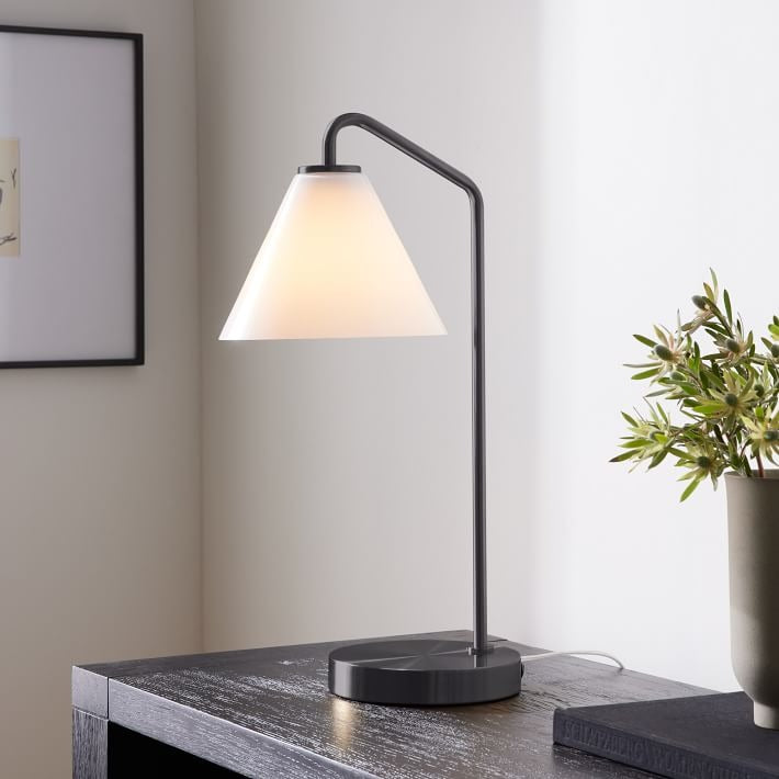 Conica Sculptural Cone Table Lamp - Modern Glass Lighting for Bedroom or Desk