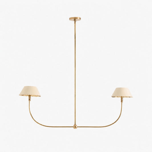 Foldray Scalloped Linear Chandelier - Leather Style for Dining Room