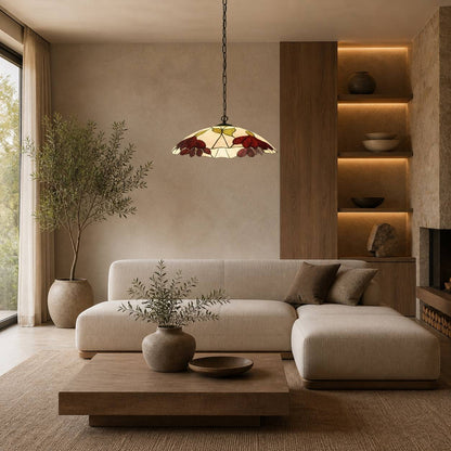 TF Botanica Floral Glass Pendant Light – Vintage Pendant Fixture for Open Plan Spaces