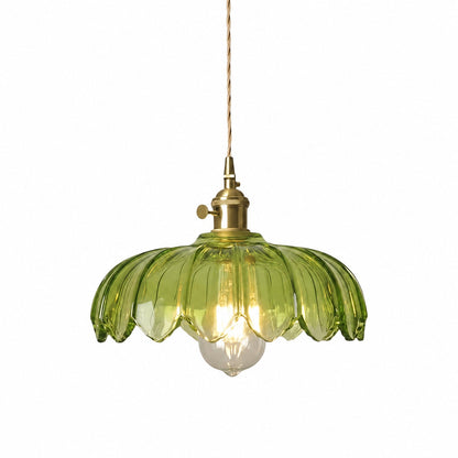 Petalbloom Rustic Tulip Glass Pendant Light – Floral Bud Design Hanging Lamp for Dining Area N58