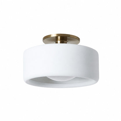 Cerova Modern Porcelain Flush Mount Ceiling Light– Elegant Ivory Shade