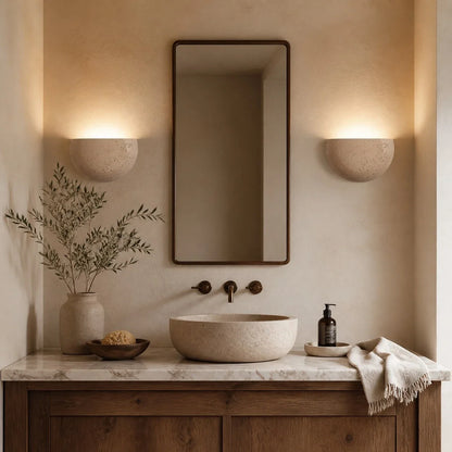 Off white wall sconce scene and detail image