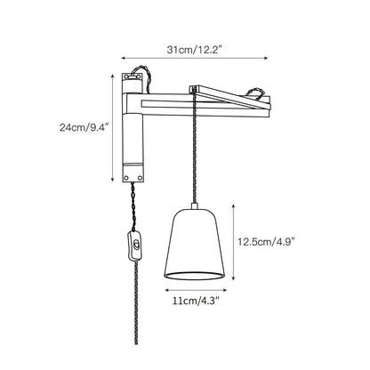 Tia Travertine Swing Arm Plug-in Sconce