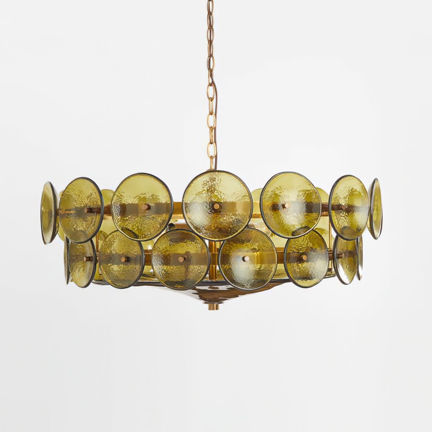 Lorenzo Halo Disc Vintage‑Modern Chandelier – Dining Room Statement Light