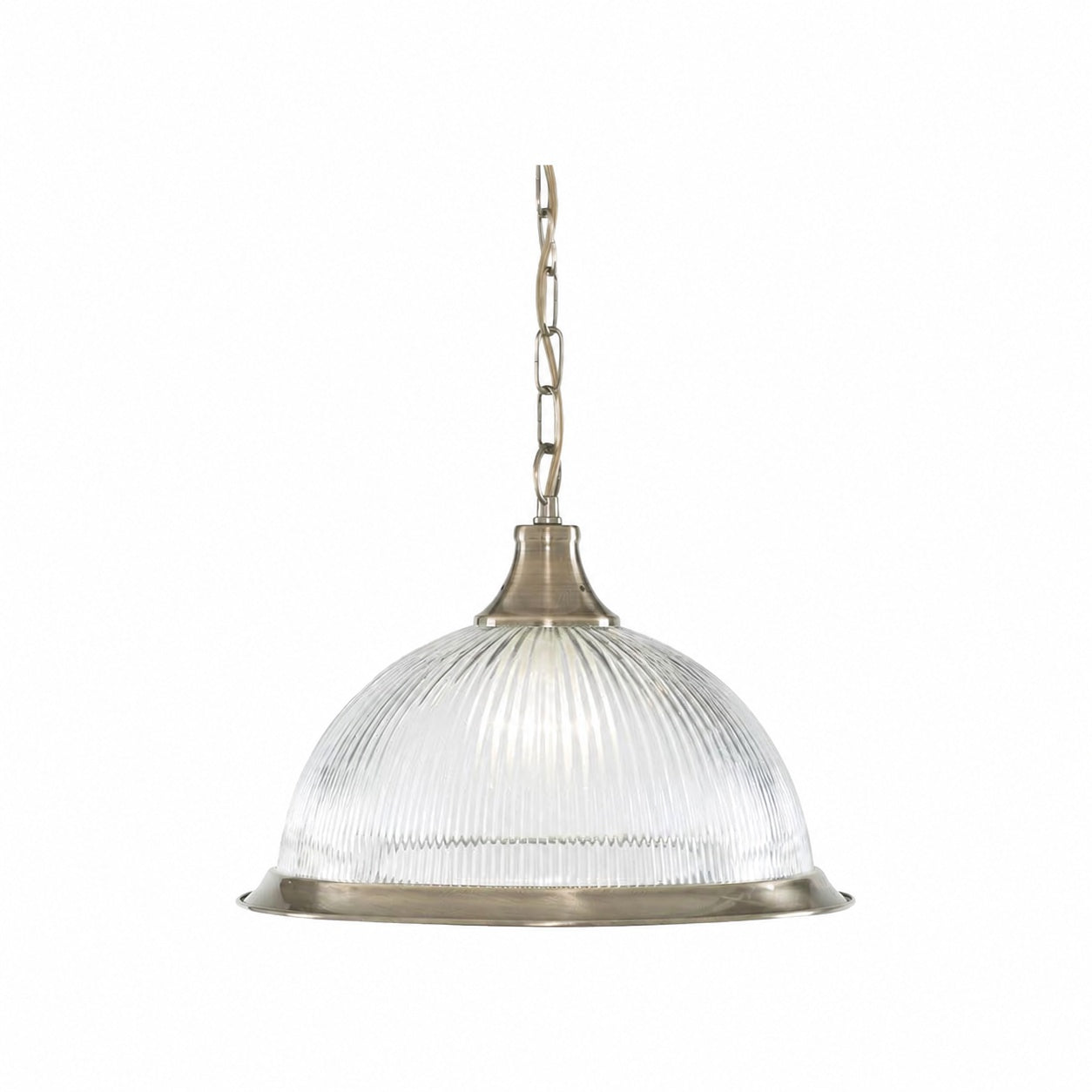 TF Vintora Pendelleuchte aus geripptem Glas – Elegante Metallumrandung für Küchen, Essbereiche und Flure