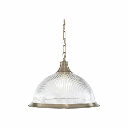 TF Vintora Pendelleuchte aus geripptem Glas – Elegante Metallumrandung für Küchen, Essbereiche und Flure