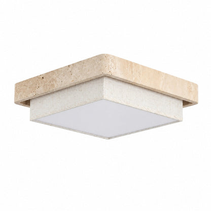 Travertine Fabric Flush Mount Ceiling Light