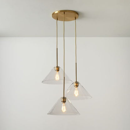 Conica 3-Light Cone Chandelier - Sculptural Glass Pendant Lighting Modern Style
