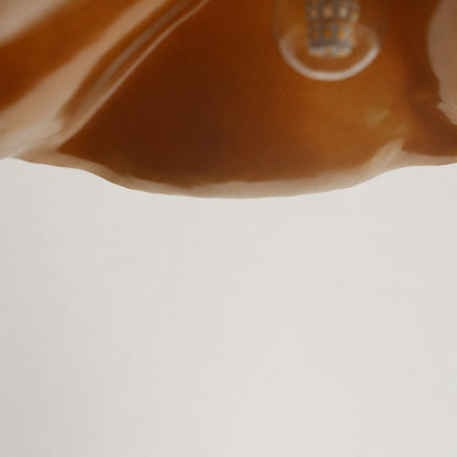 Vintage Wavy Pendant Light with Aged Metal Shade
