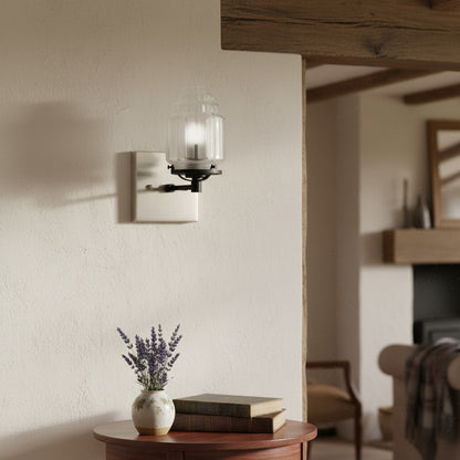 Tierlux Glass Art Deco Wall Sconce - Glass Frosted Globes with Skyscraper Globe