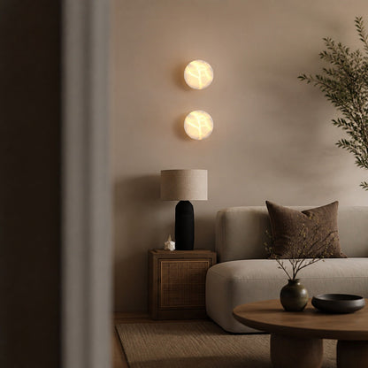 Cylindrical Alabaster Wall Lamp