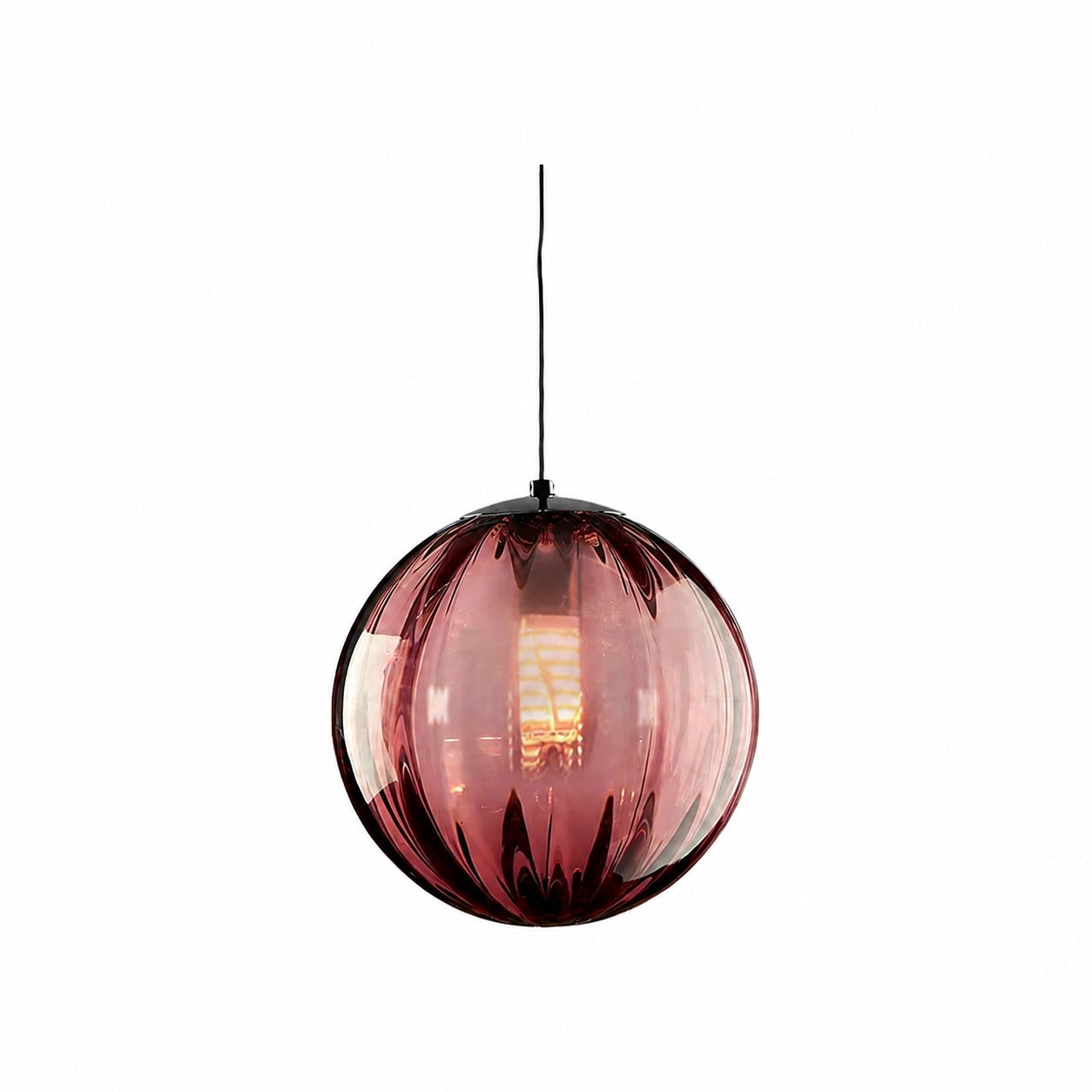 Lunorie Iron Metal Glass Globe Pendant Light – Sculpted Adjustable Pendant for Dining Spaces