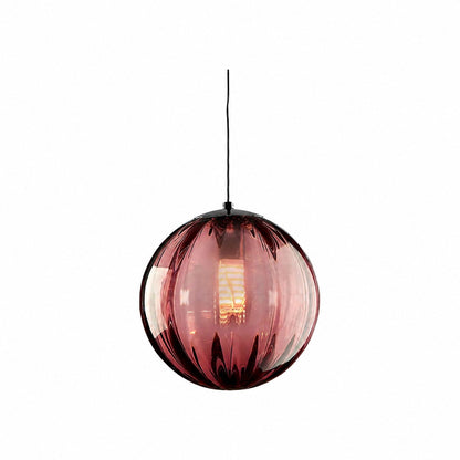 Lunorie Iron Metal Glass Globe Pendant Light – Sculpted Adjustable Pendant for Dining Spaces