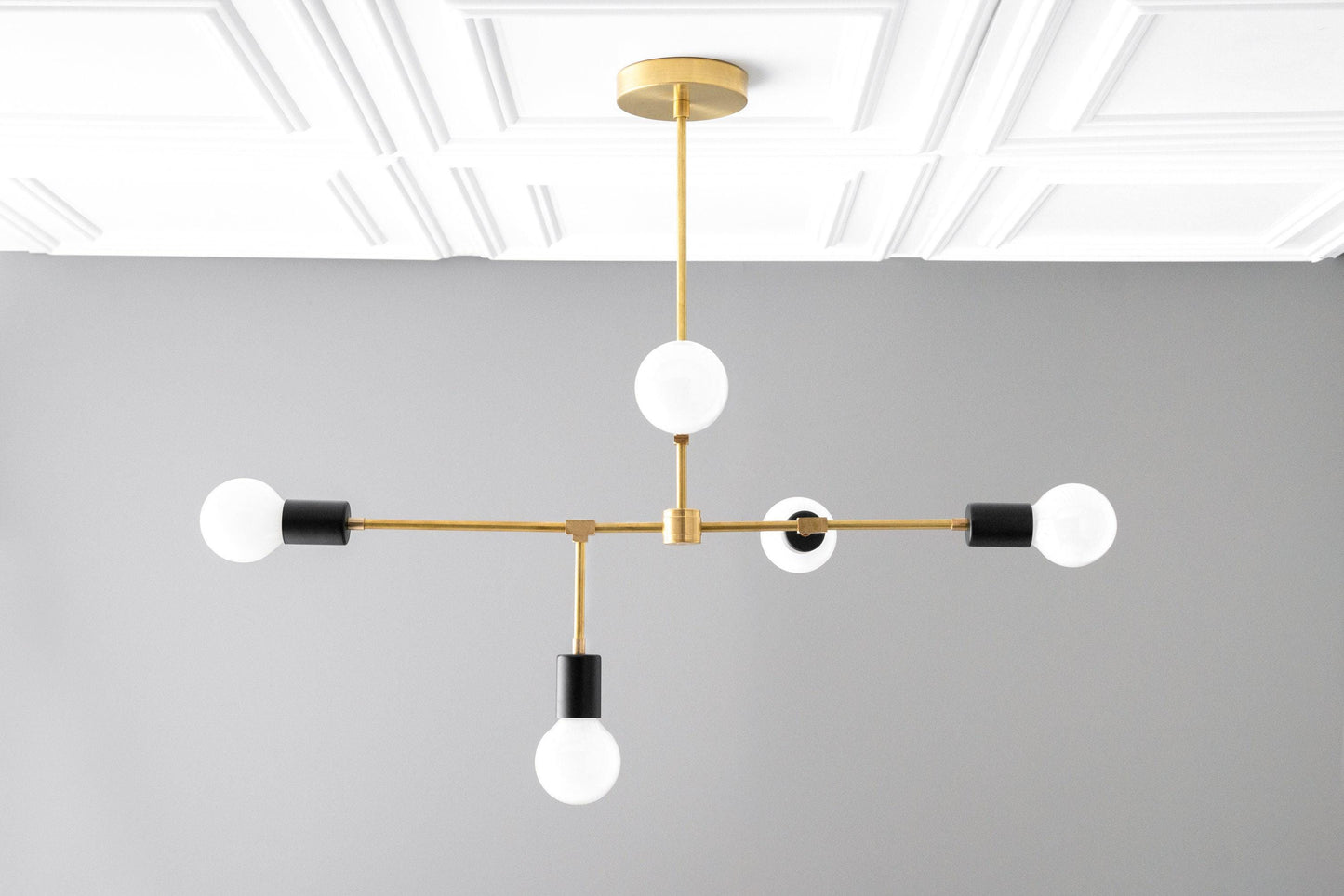Mobilux Line 5 Light Chandelier - Modern Ceiling Hanging Lamp for Dining Room