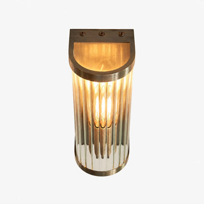 RibGlow Art Deco Ribbed Glass Wall Light - Vintage-Inspired Sconce for Living Room