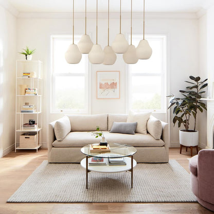 Rivrona Contemporary 7-Light Chandelier - Modern Glass Lighting for Dining Rooms